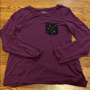 purple shirt with black sparkles!!